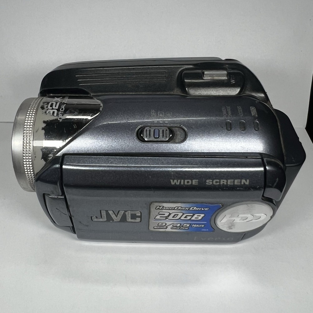 JVC Everio GZ-MG21U 20GB HDD Camcorder 32x Optical Zoom Silver As-Is For Parts